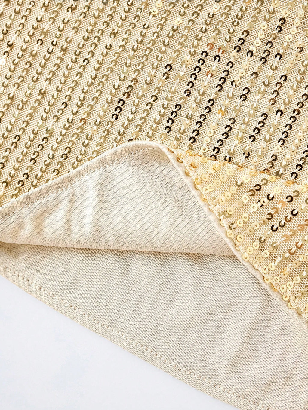 Golden Glow Sequin V-Neck Party Tank Top