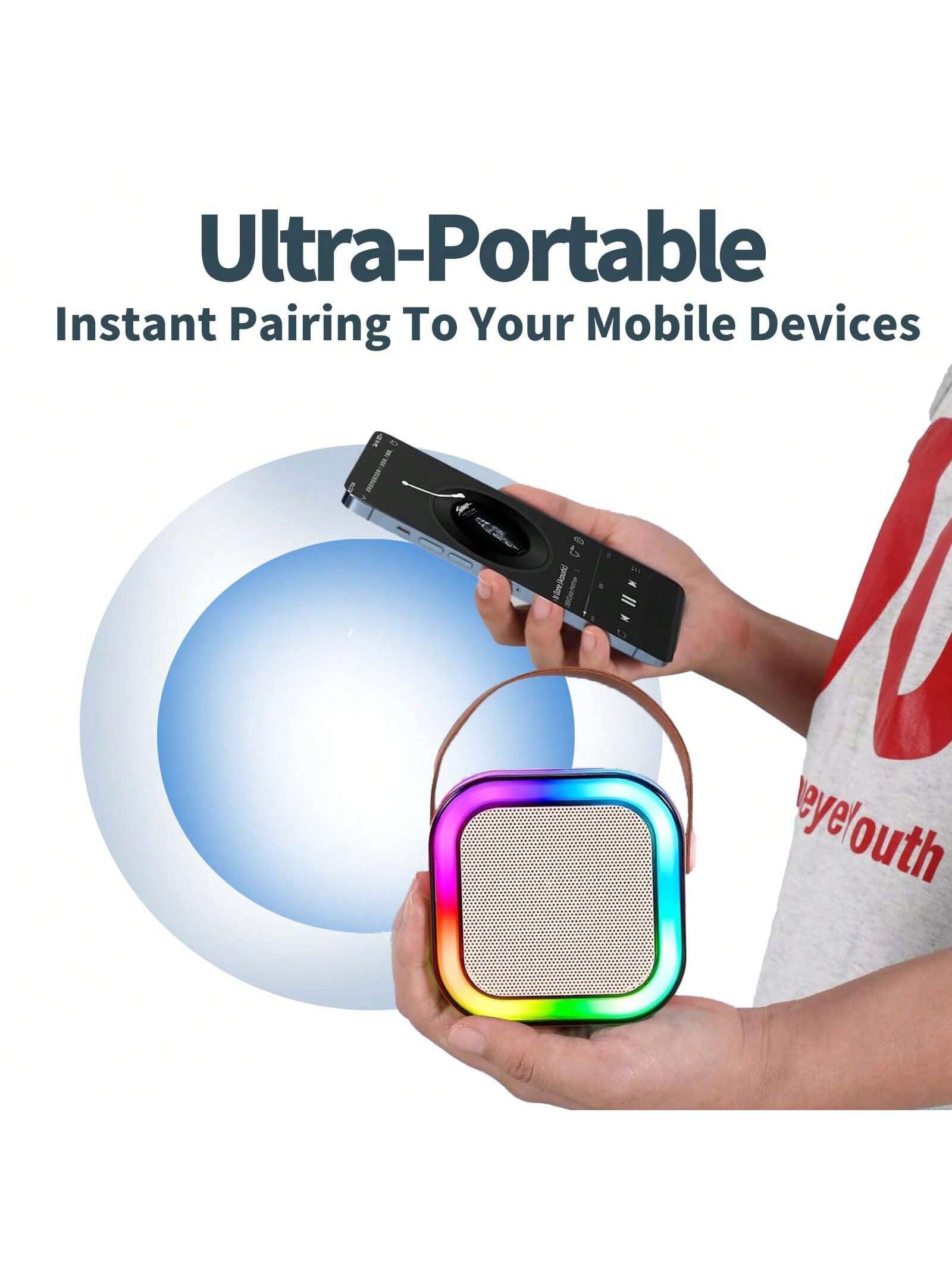 MiniStar™ Kids Karaoke Machine – Portable Bluetooth Speaker Set with 1–2 Wireless Microphones & Party Lights