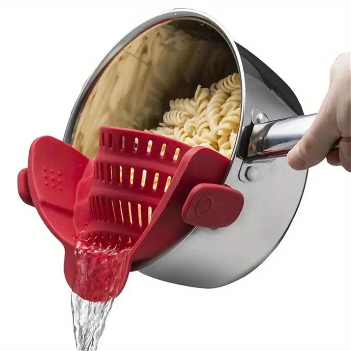 FlowEase™ – Everyday Silicone Clip-On Pot Strainer for Effortless Draining