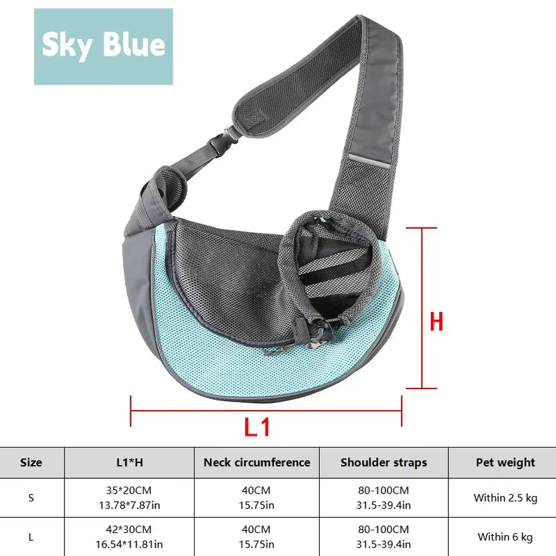 CarryEase™ – Breathable Dog Sling Carrier | Crossbody Travel Bag for Small Pets