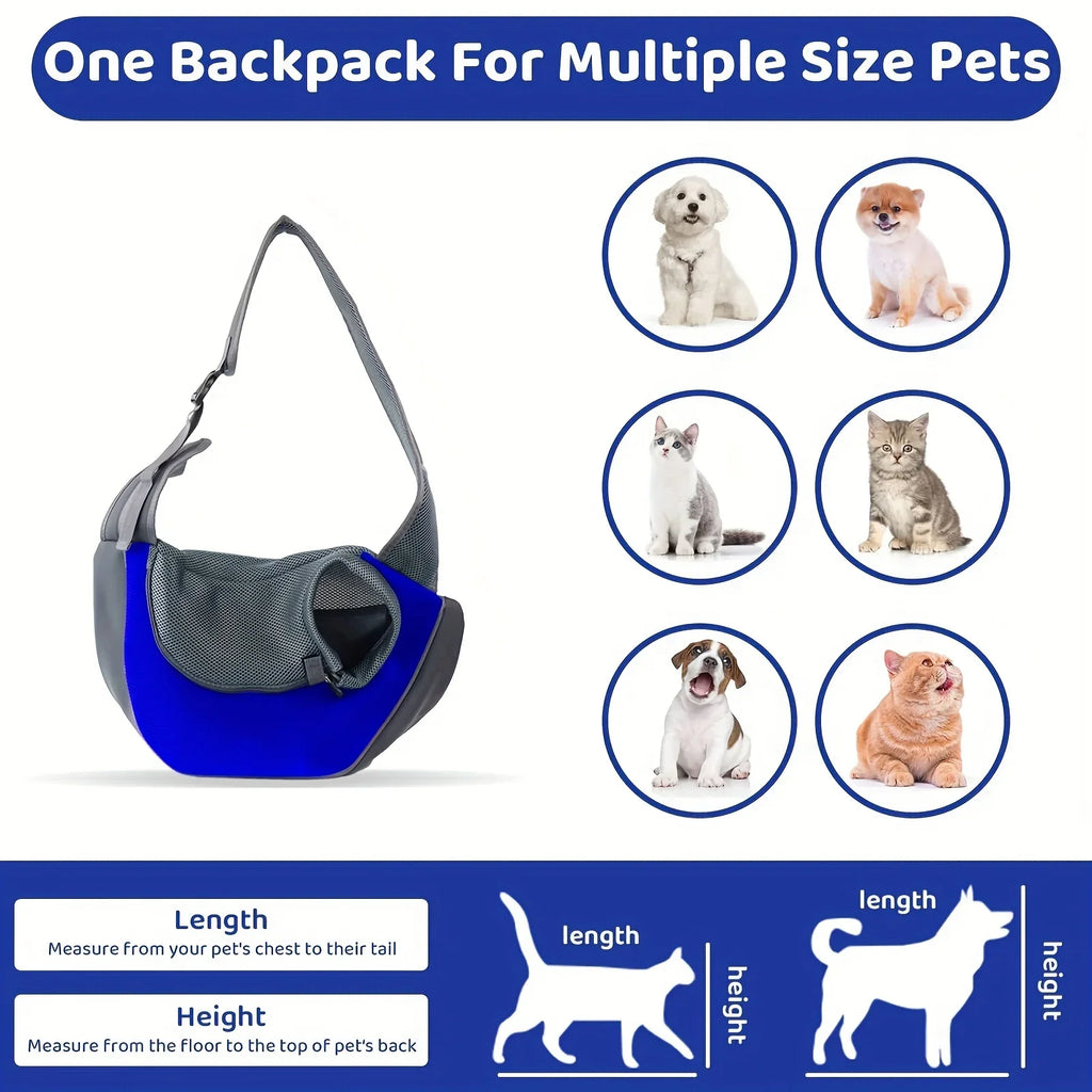 CarryEase™ – Breathable Dog Sling Carrier | Crossbody Travel Bag for Small Pets