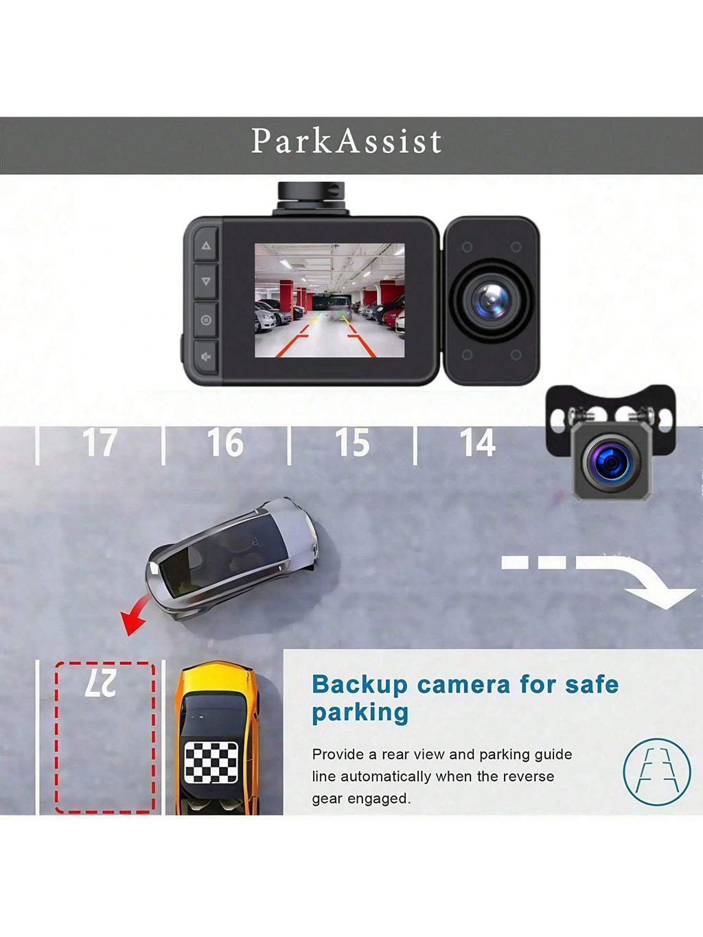 UltraView™ 1080P Triple-Channel Dash Cam + 32GB Card