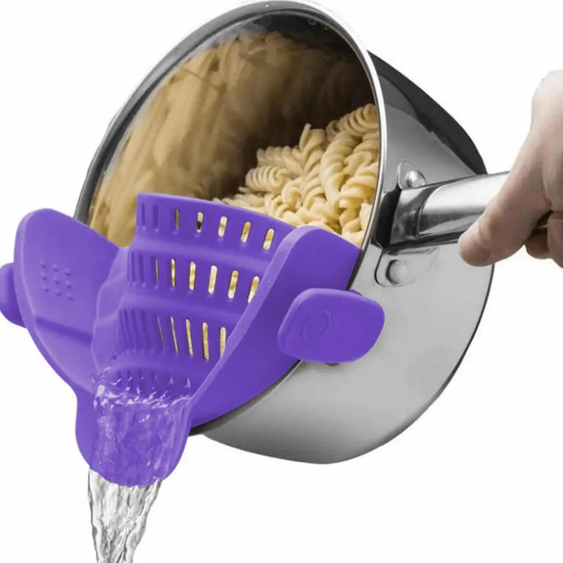 FlowEase™ – Everyday Silicone Clip-On Pot Strainer for Effortless Draining
