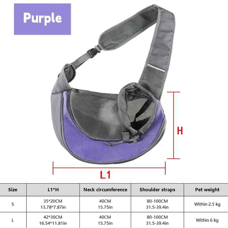 CarryEase™ – Breathable Dog Sling Carrier | Crossbody Travel Bag for Small Pets