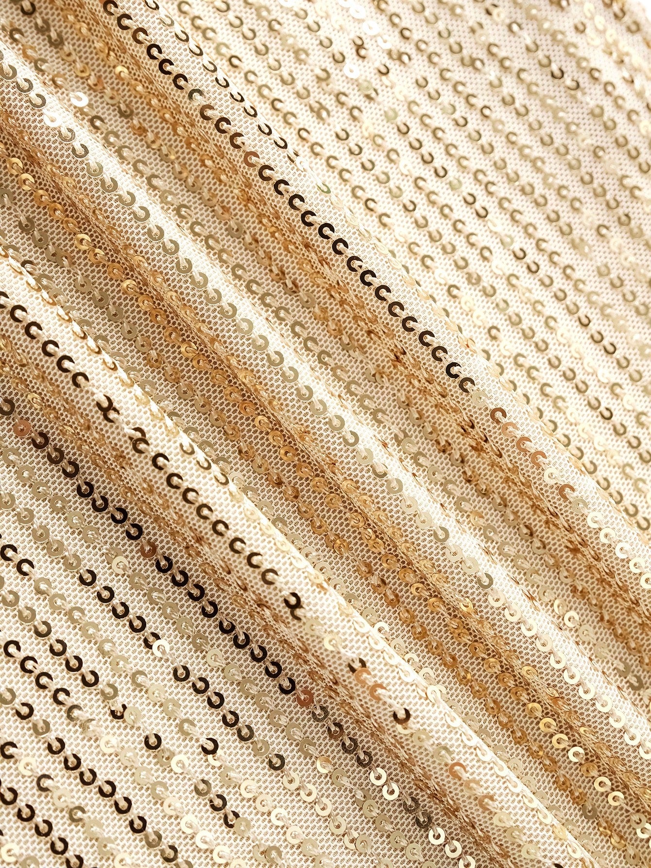 Golden Glow Sequin V-Neck Party Tank Top