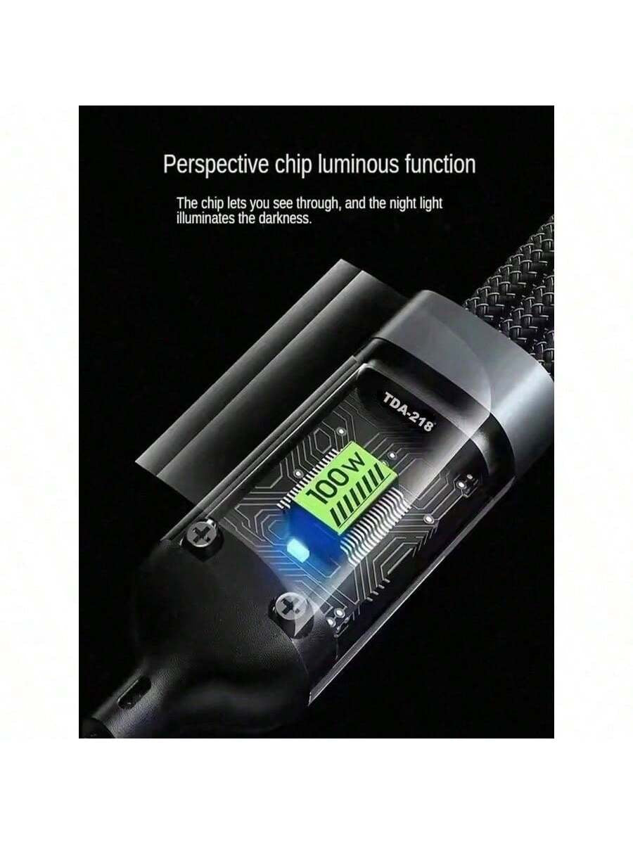 ChargeMaster™ 100W 3-in-1 Super Fast Charging Cable | LED Power Display | Braided Nylon | Universal Compatibility