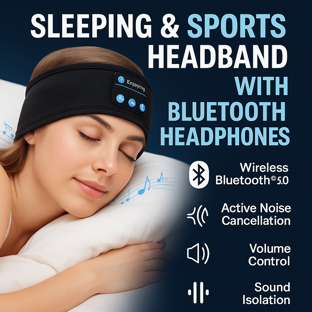 ✨ DreamBeats™ Sleep Headband – Bluetooth 5.0 Wireless Music Headphones for Sleep, Relaxation & Travel.