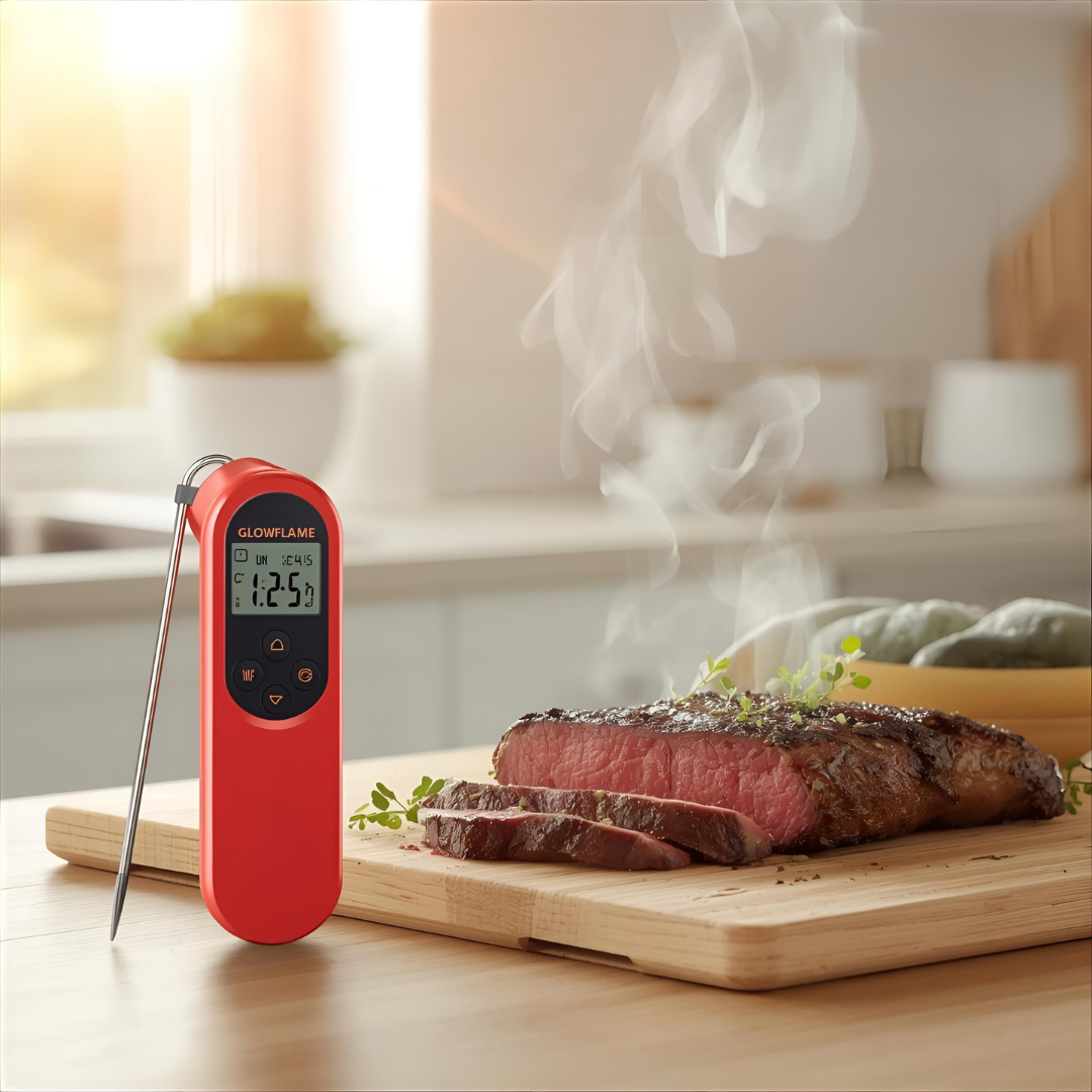 GlowFlame™ Instant-Read Digital Meat Thermometer – Ultra-Fast Kitchen & BBQ Food Probe