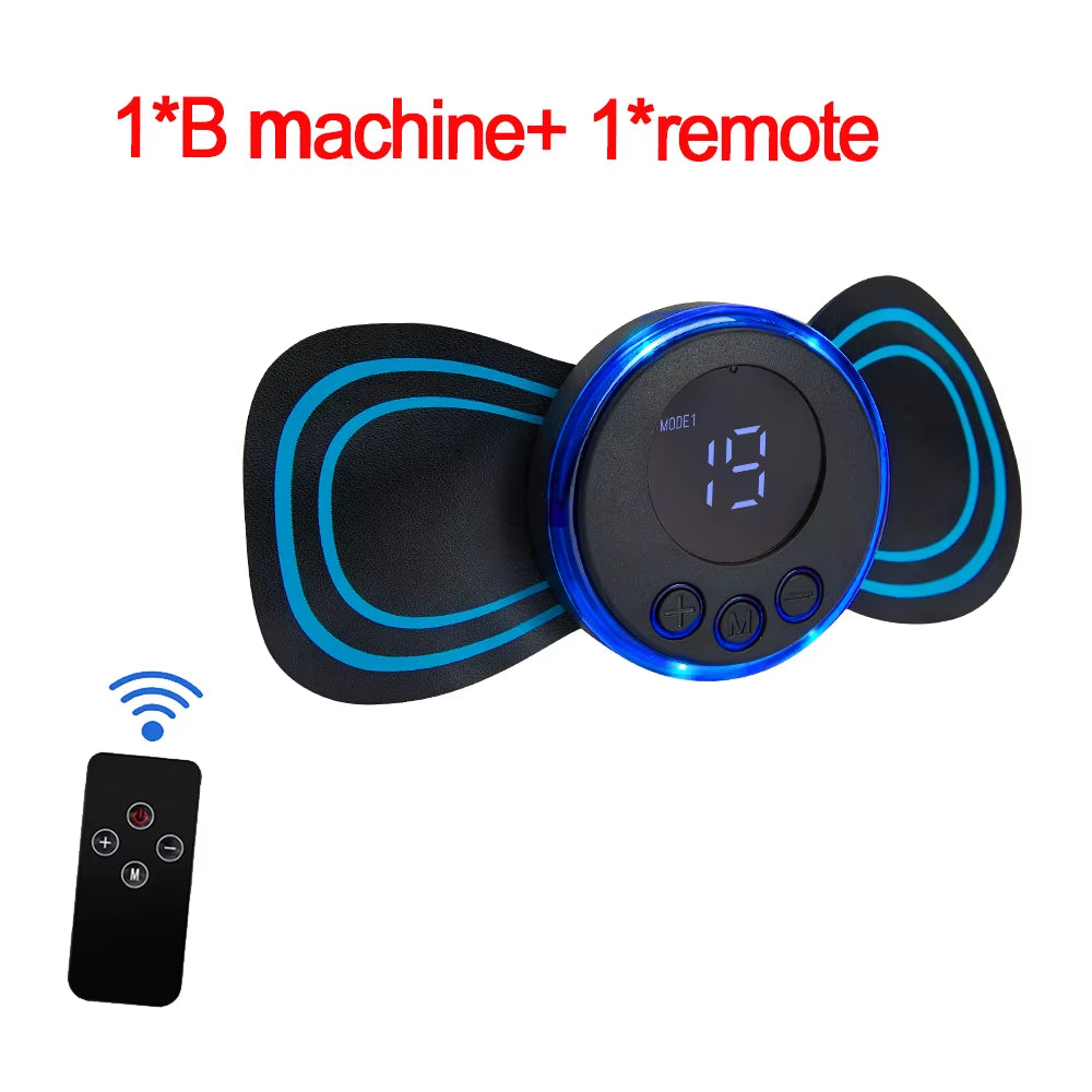 PulseRelief™ – EMS Neck & Body Massager | Rechargeable Muscle Stimulator with 8 Modes & Remote Control