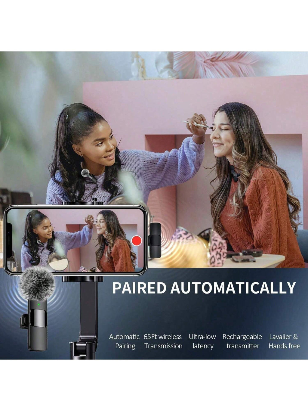 AirWave™ Dual Wireless Lavalier Mic Set (Plug & Play)