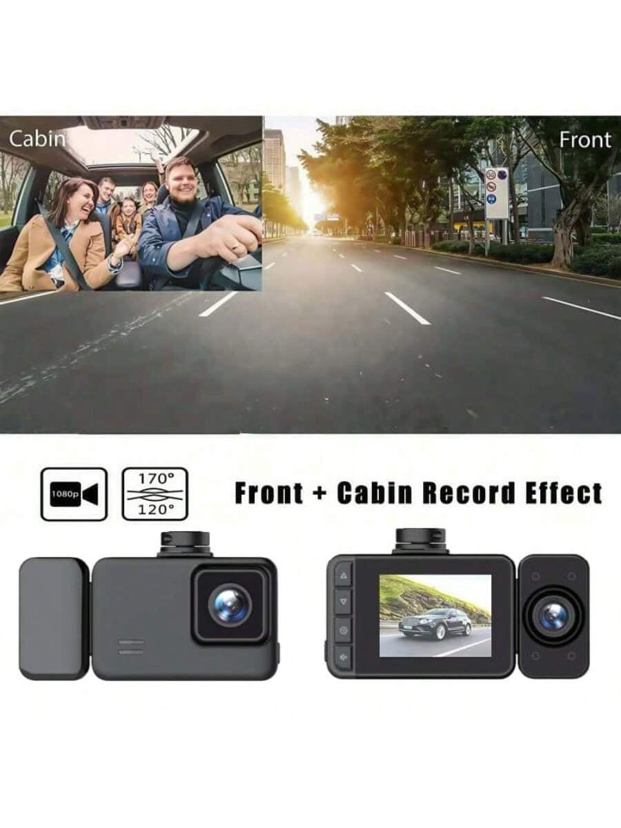 UltraView™ 1080P Triple-Channel Dash Cam + 32GB Card