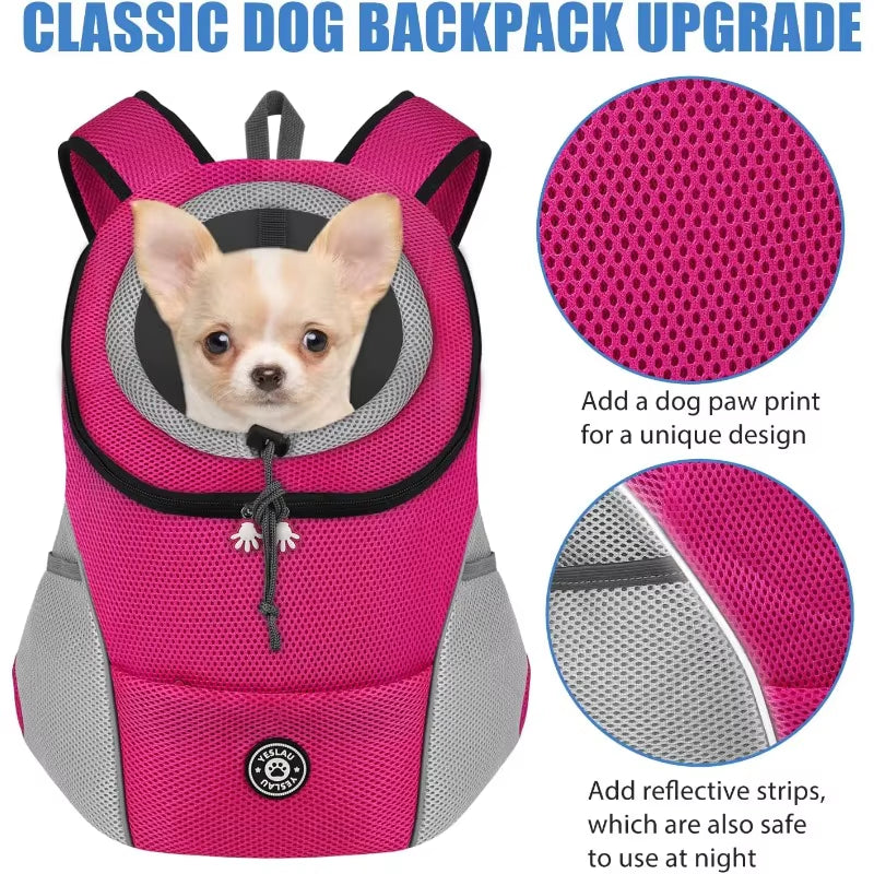 PawVoyage™ – Breathable Double-Shoulder Pet Carrier Backpack | Secure Front Bag for Small Dogs & Cats