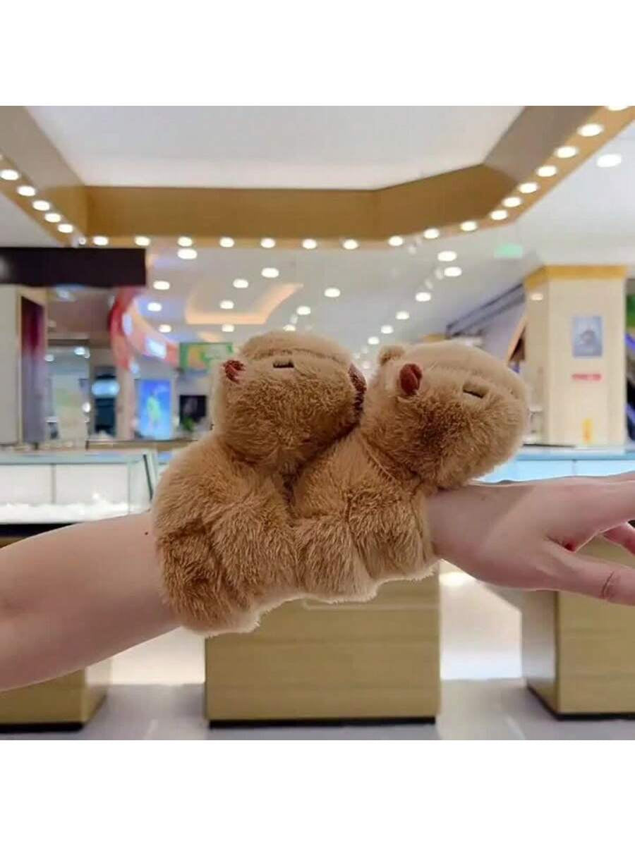 CozyCapy™ – Fluffy Capybara Plush Wristband Hug Toy