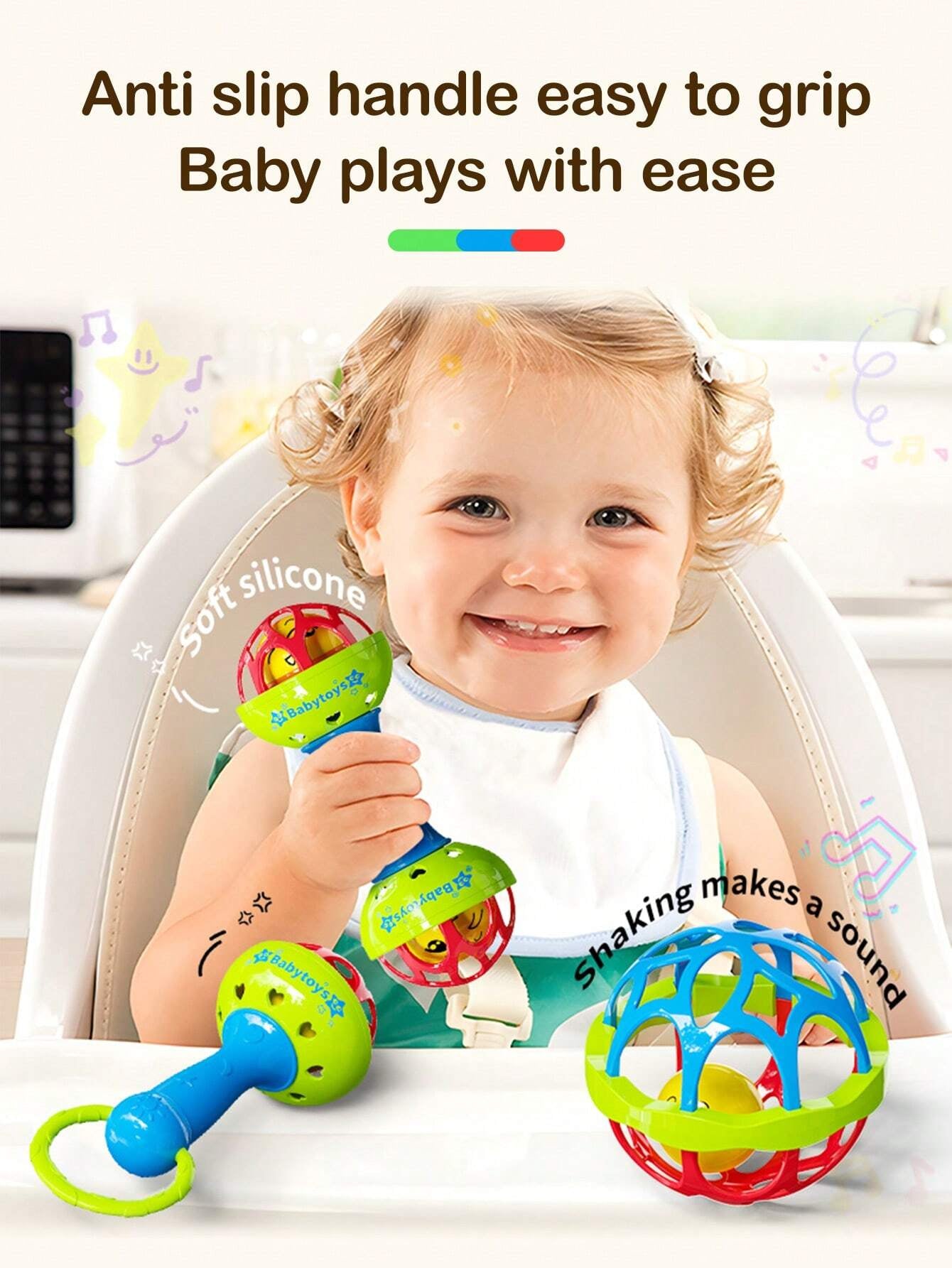 BabyJoy™ Musical Bell Hammer – Sensory Rattle & Training Ball Set