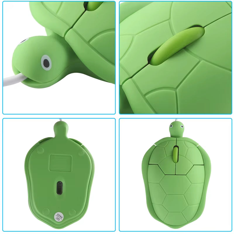 TurtliTech™ 3D Turtle Wireless Mouse – 1600DPI Optical Precision, Cute Ergonomic Design for Kids & Adults