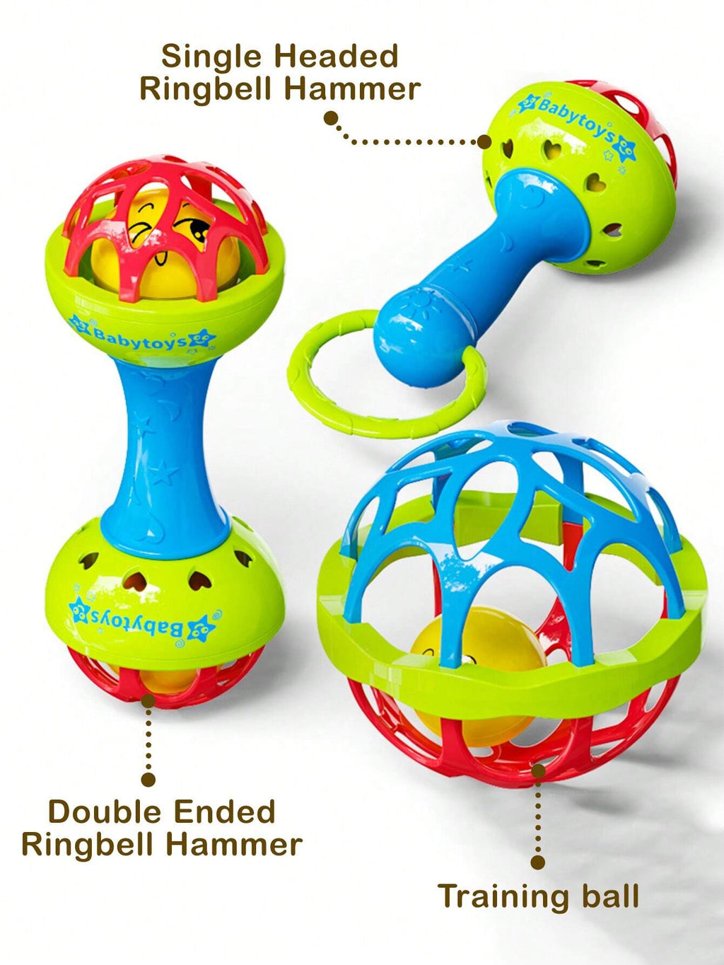 BabyJoy™ Musical Bell Hammer – Sensory Rattle & Training Ball Set