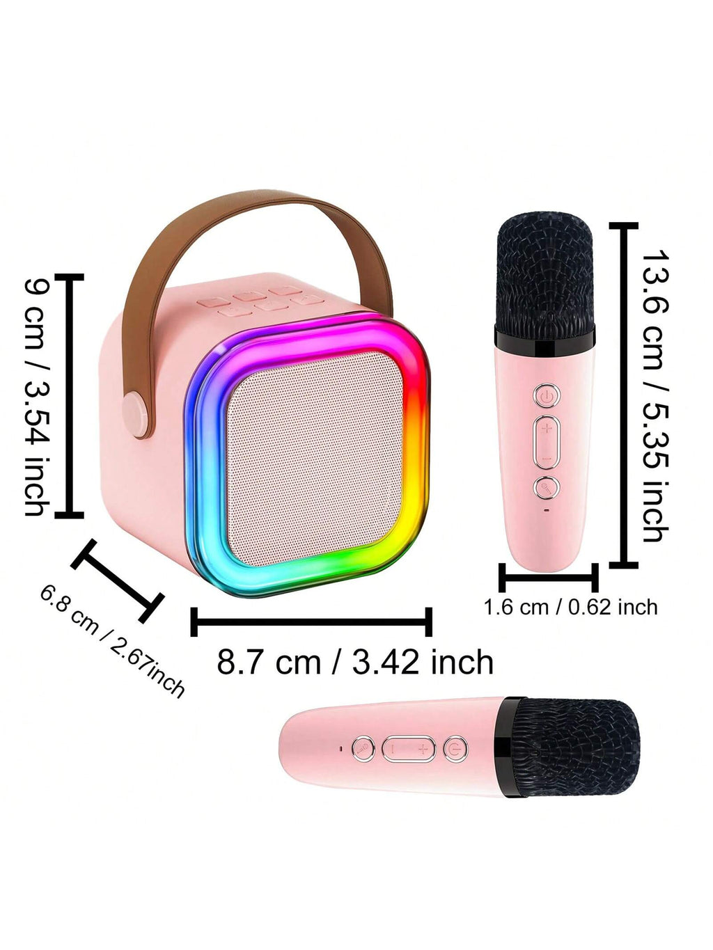 MiniStar™ Kids Karaoke Machine – Portable Bluetooth Speaker Set with 1–2 Wireless Microphones & Party Lights