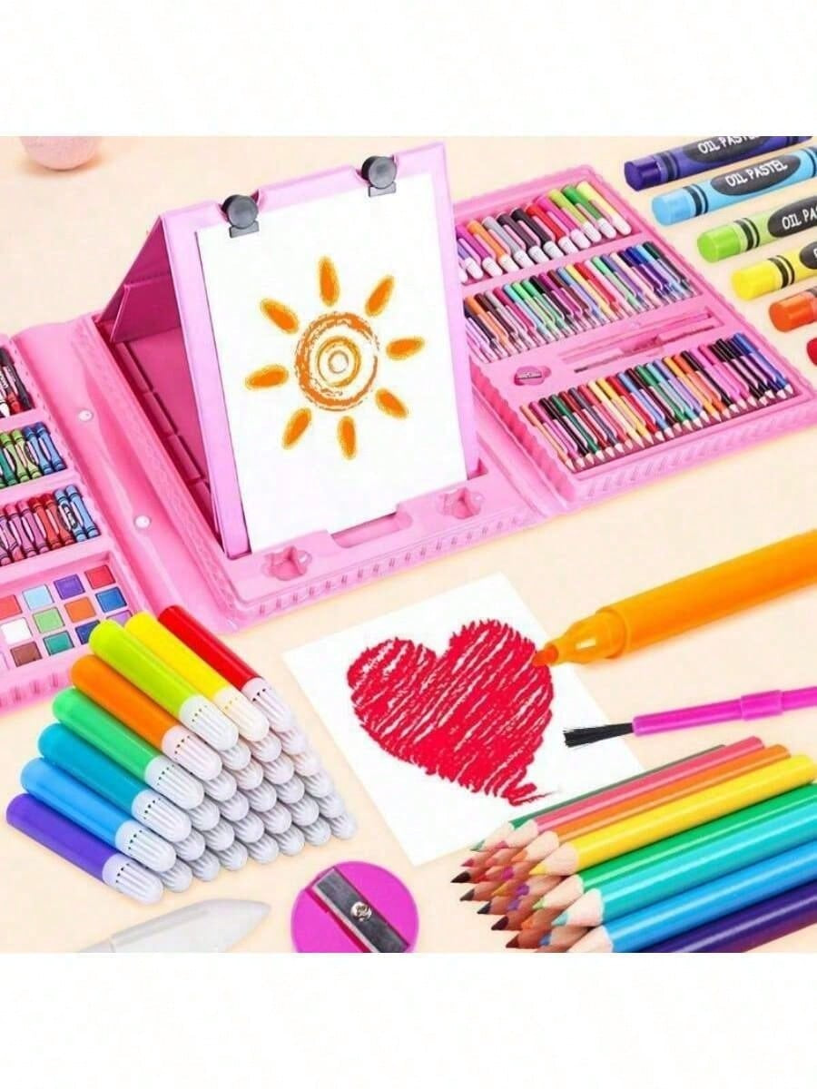 CreativeMaster™ Kids Art Set – 68/208pcs Complete Painting & Drawing Kit