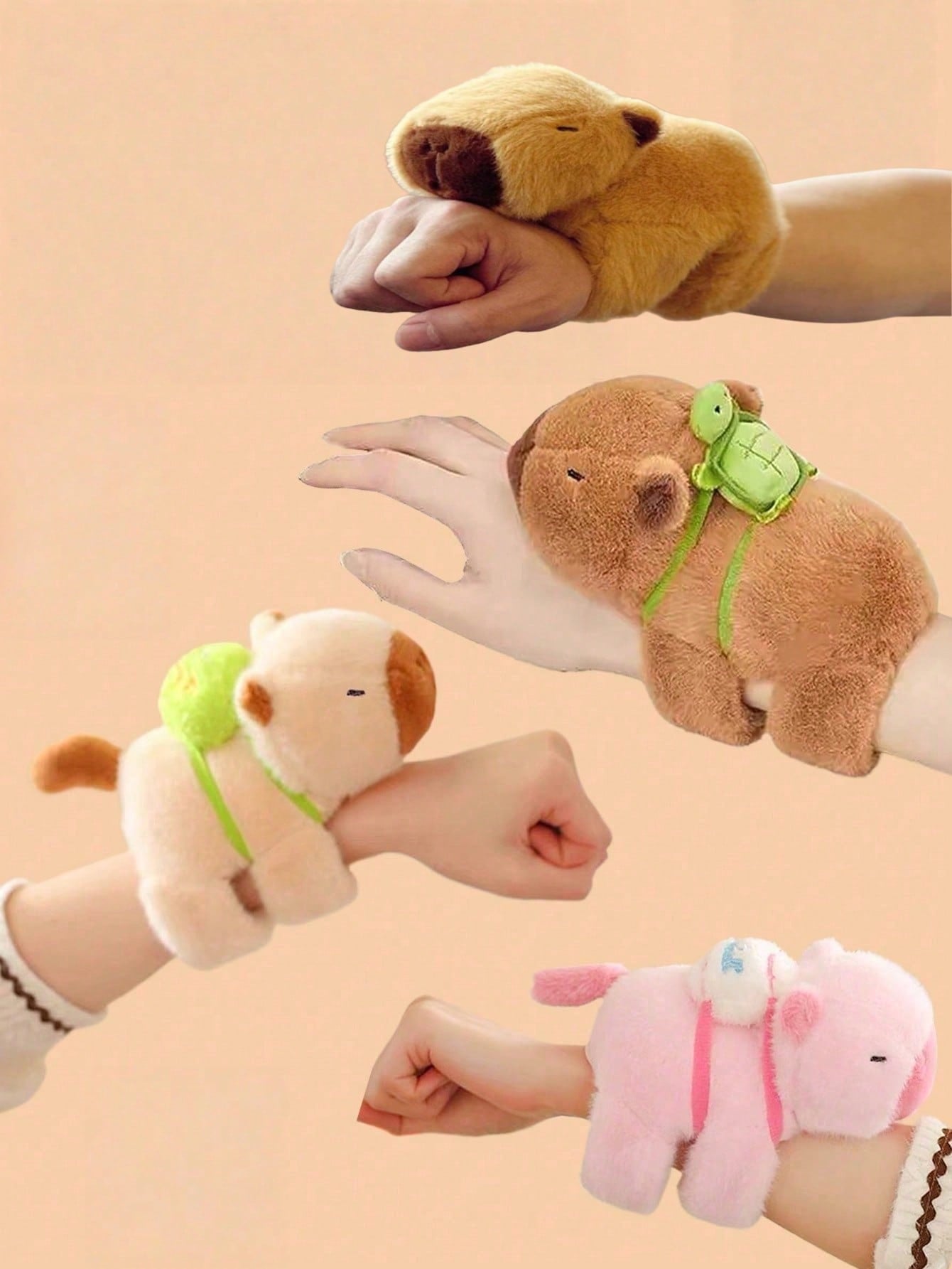 CozyCapy™ – Fluffy Capybara Plush Wristband Hug Toy