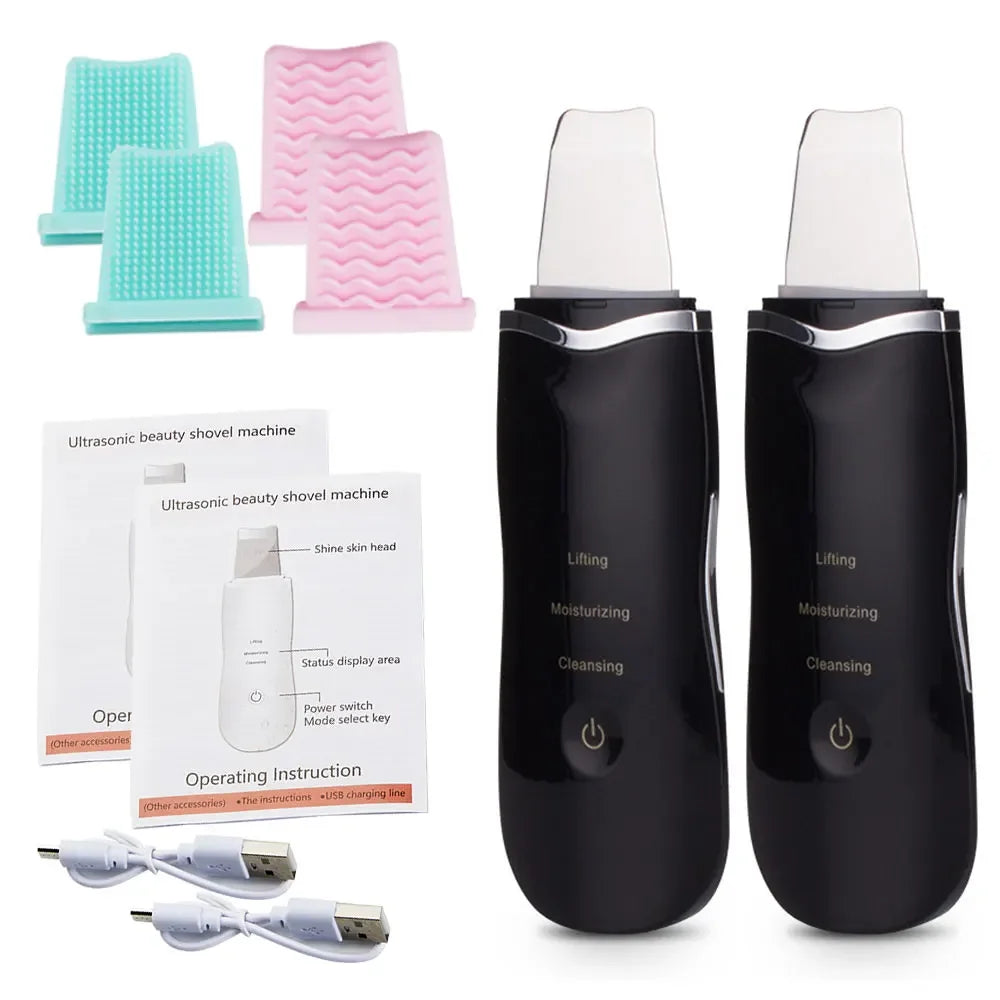 GlowWave™ – Ultrasonic Skin Scrubber | Deep Pore Cleanser & Blackhead Remover with Ion + EMS Technology