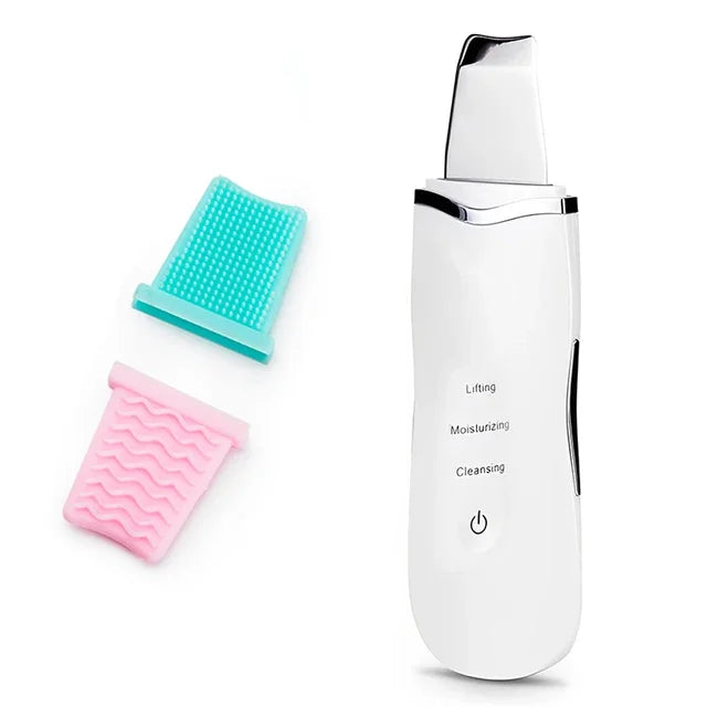 GlowWave™ – Ultrasonic Skin Scrubber | Deep Pore Cleanser & Blackhead Remover with Ion + EMS Technology