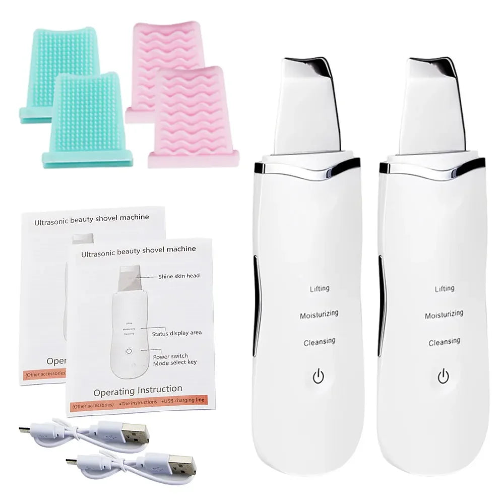 GlowWave™ – Ultrasonic Skin Scrubber | Deep Pore Cleanser & Blackhead Remover with Ion + EMS Technology