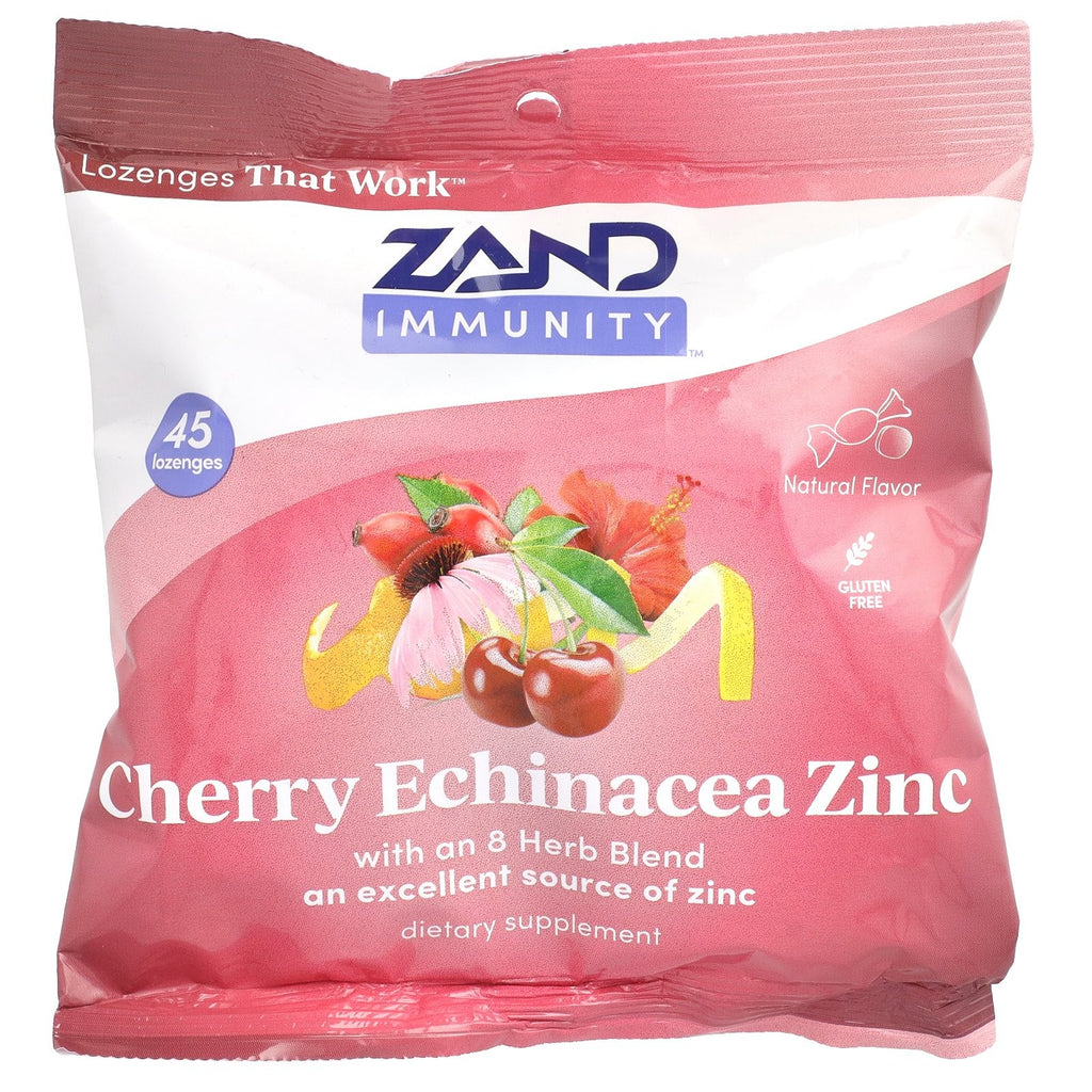 Immunity, Cherry Echinacea Zinc, Natural, 45 Lozenges