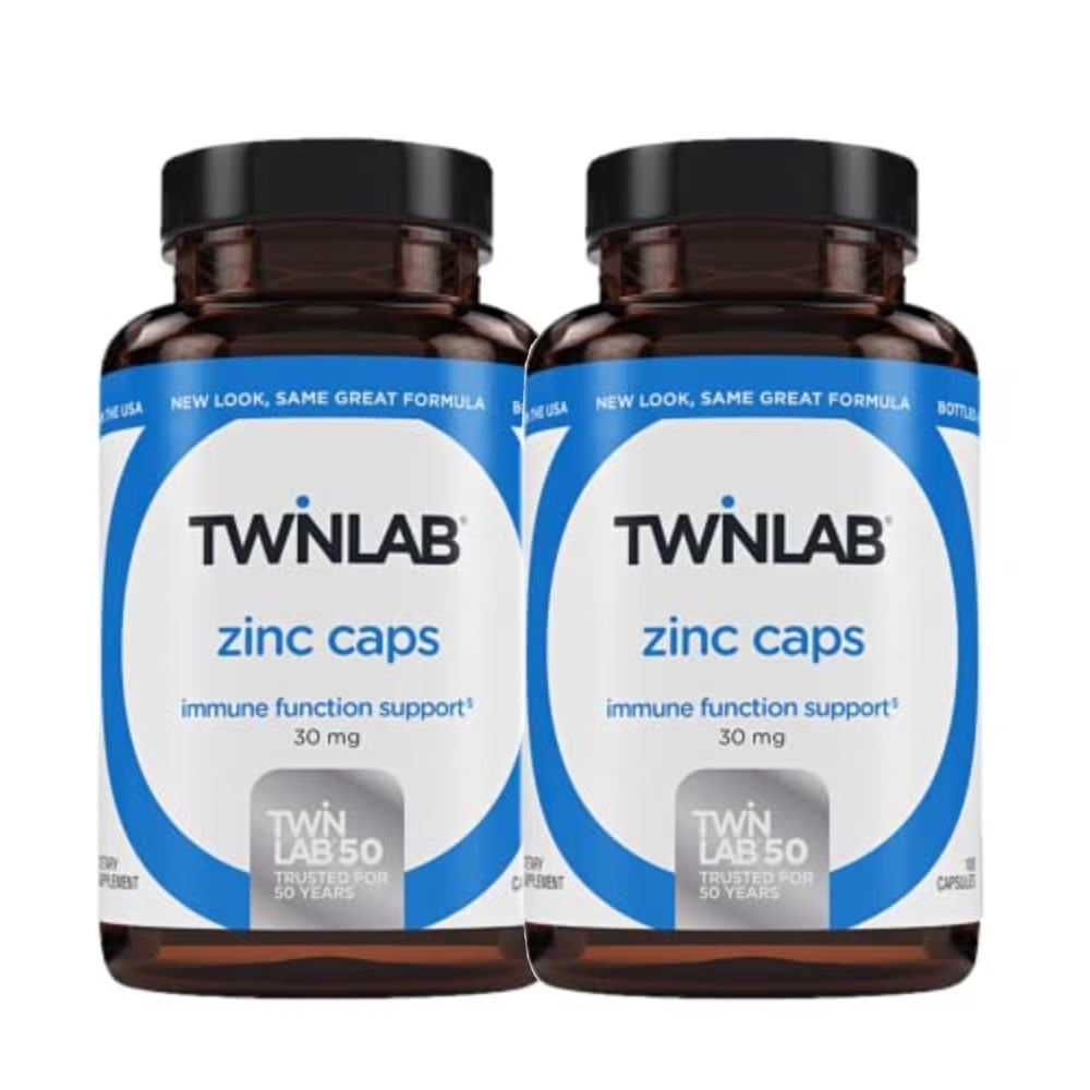 Zinc Caps - Immune Support Supplement with Zinc Picolinate & Zinc Gluconate - Supplement for Immune Defense, Healthy Skin, DNA Synthesis, Metabolism and More - Zinc 30Mg, 100 Caps (Pack of 2)