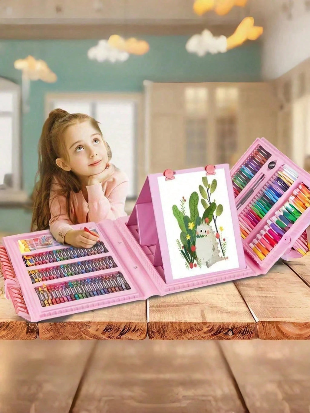 CreativeMaster™ Kids Art Set – 68/208pcs Complete Painting & Drawing Kit