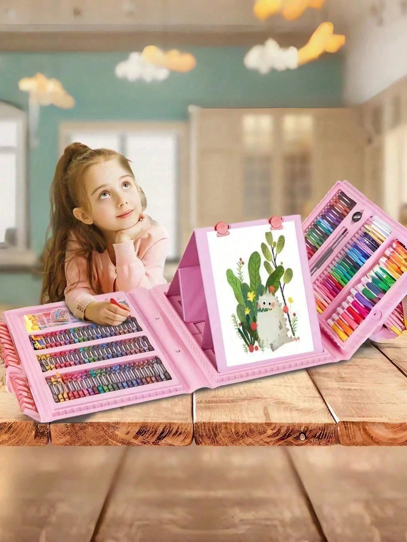 CreativeMaster™ Kids Art Set – 68/208pcs Complete Painting & Drawing Kit