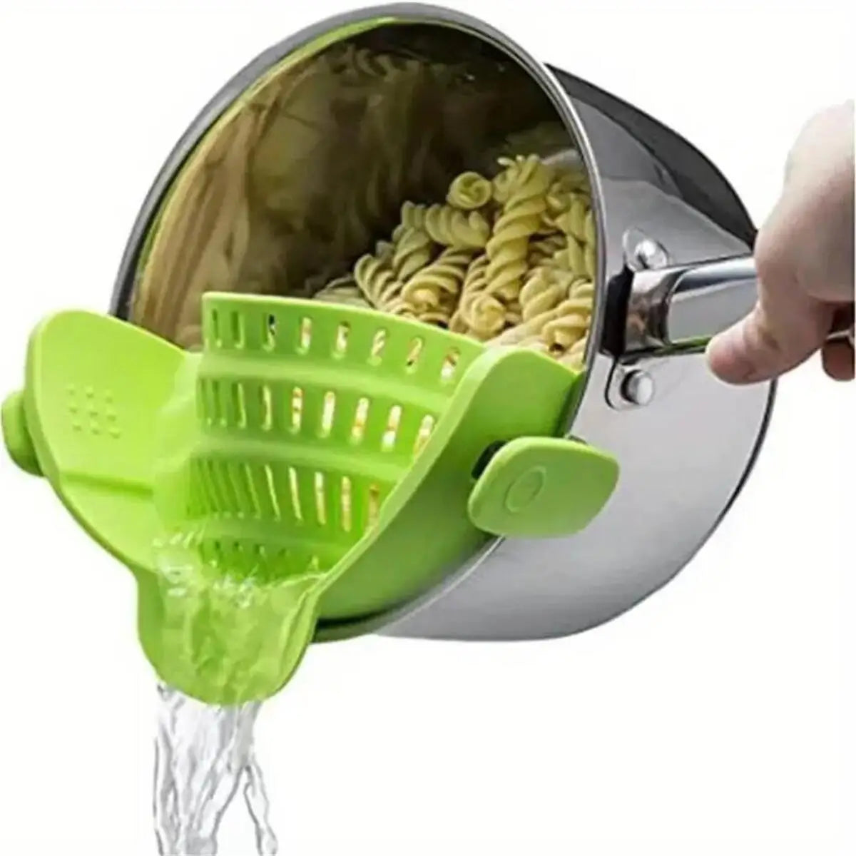 FlowEase™ – Everyday Silicone Clip-On Pot Strainer for Effortless Draining