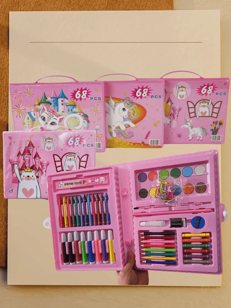 CreativeMaster™ Kids Art Set – 68/208pcs Complete Painting & Drawing Kit