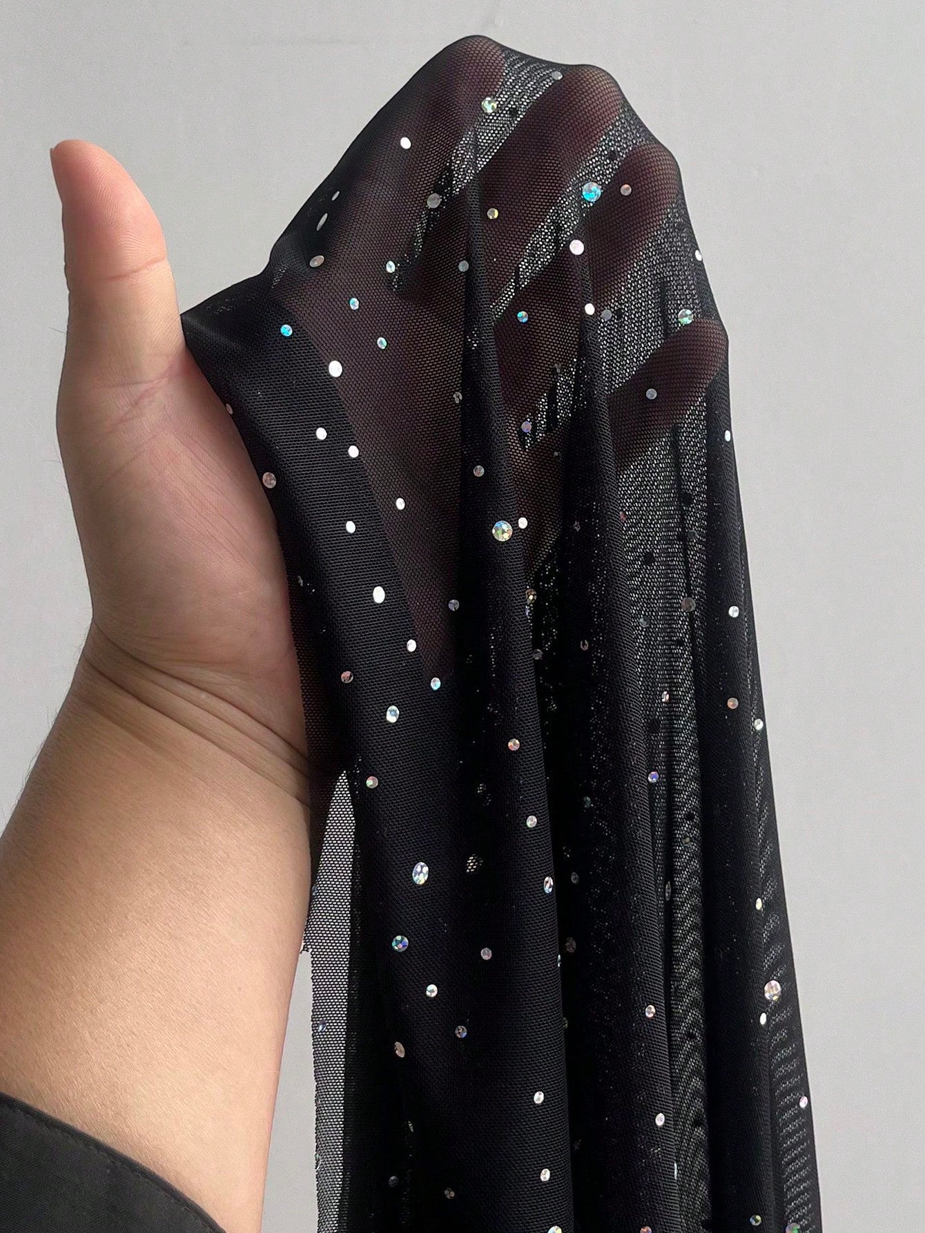 VivaRelle™ Plus Size Sparkle Mesh V-Neck Party Mini Dress – Long Sleeve, Curve-Hugging Elegance