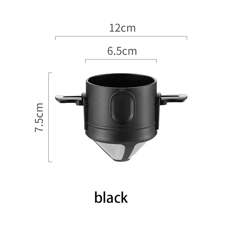 Portable Coffee Filter Cup – 380ml/510ml Reusable Stainless Steel Pour-Over Dripper & Thermal Mug Set