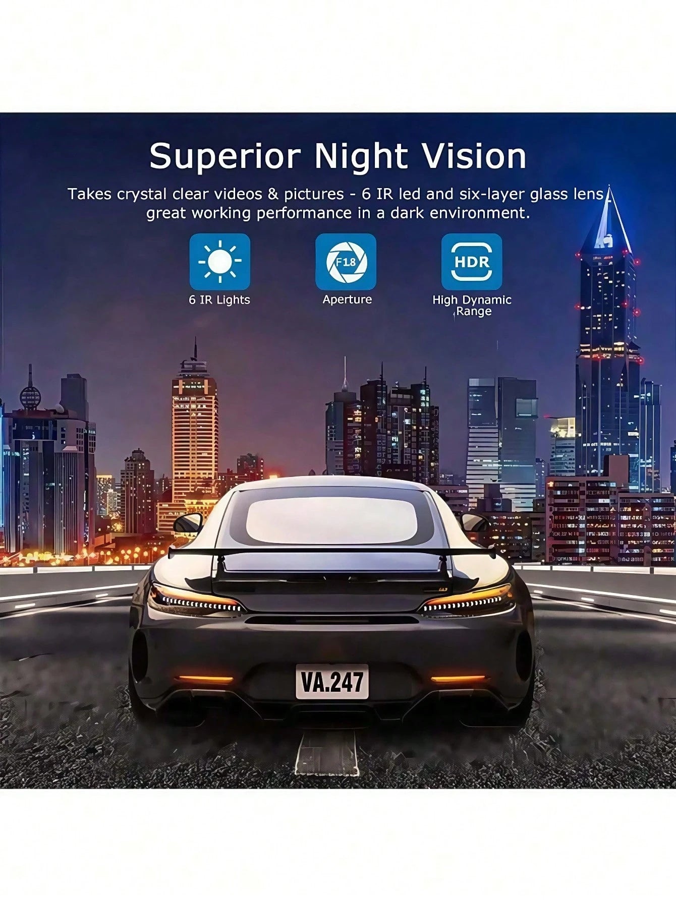 UltraView™ 1080P Triple-Channel Dash Cam + 32GB Card