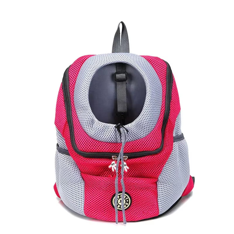PawVoyage™ – Breathable Double-Shoulder Pet Carrier Backpack | Secure Front Bag for Small Dogs & Cats