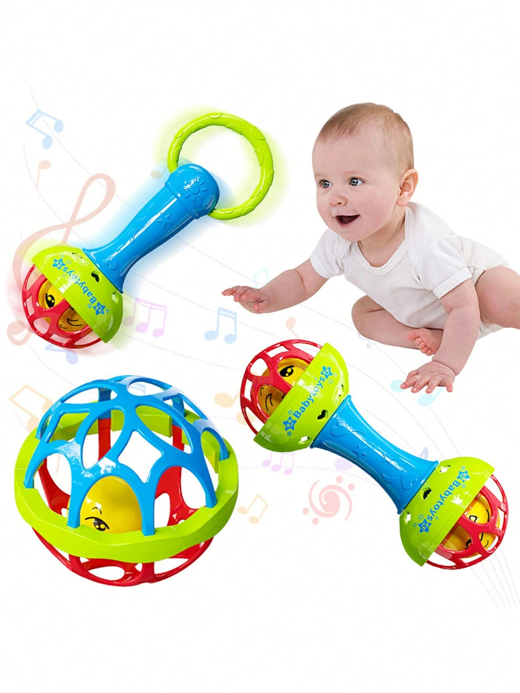 BabyJoy™ Musical Bell Hammer – Sensory Rattle & Training Ball Set