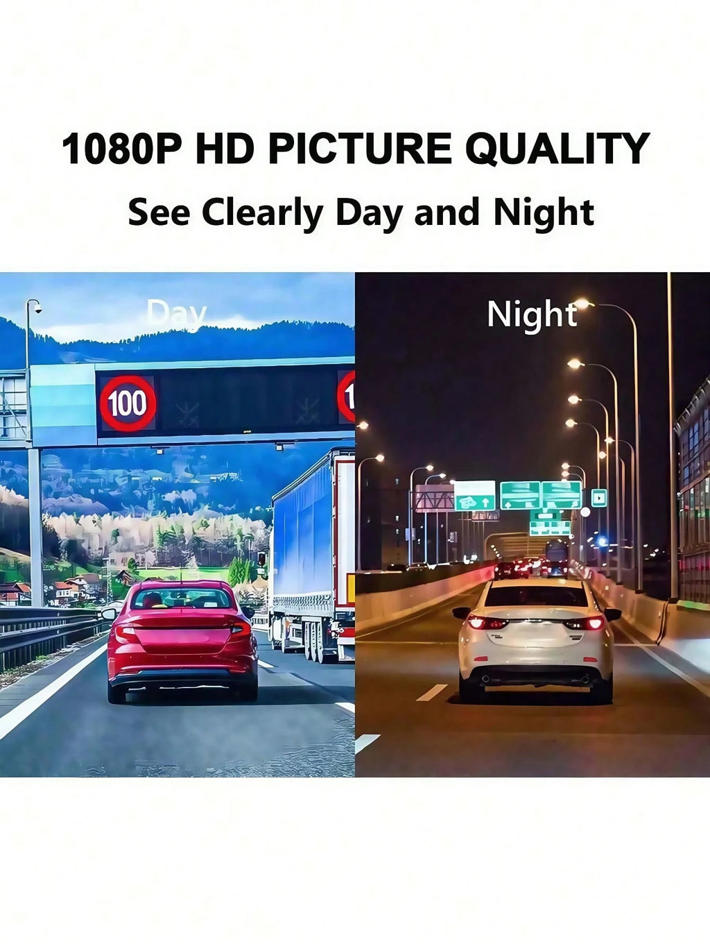 UltraView™ 1080P Triple-Channel Dash Cam + 32GB Card