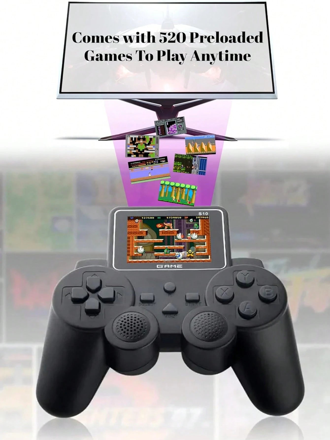 RetroPlay™ 520-in-1 Handheld Console – Classic Arcade Fun in Your Hands!