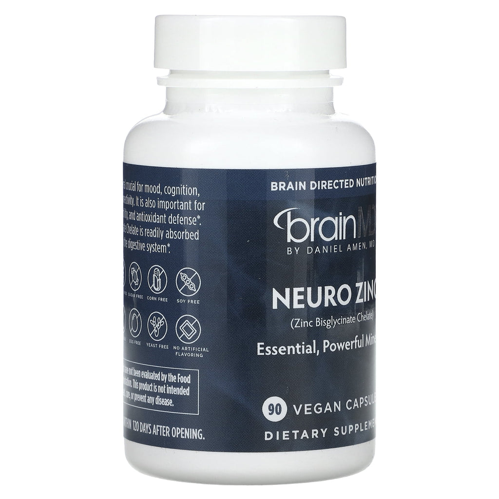 Neuro Zinc – 25 Mg Zinc Bisglycinate Chelate – 90 Vegan Capsules